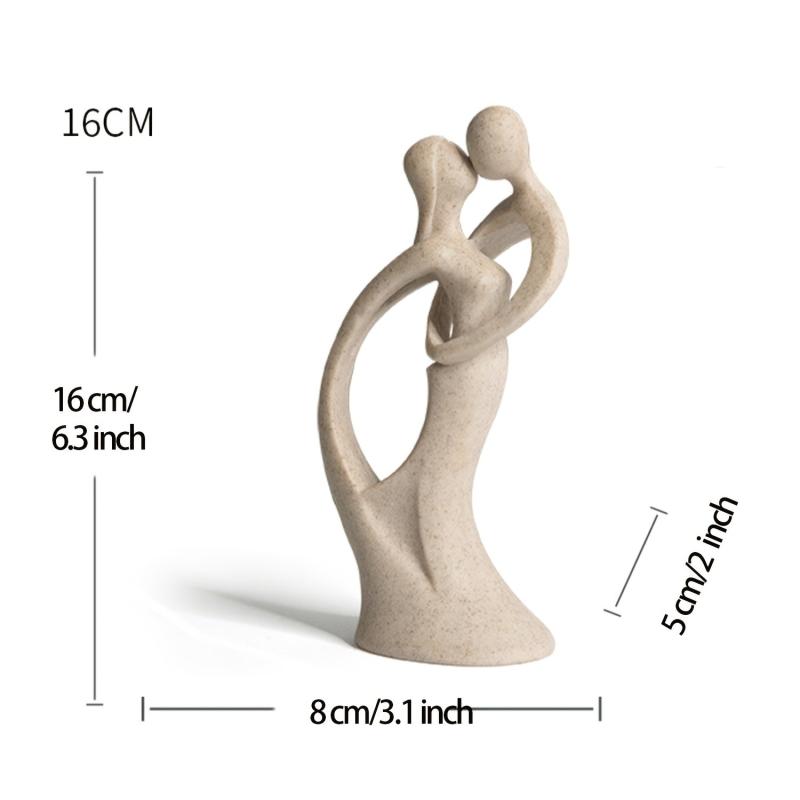 Sandstone Resin Lover Figurine Abstract Art Couple Statue Gift Home Decor