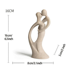 Sandstone Resin Lover Figurine Abstract Art Couple Statue Gift Home Decor