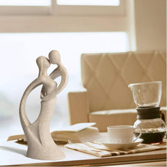 Sandstone Resin Lover Figurine Abstract Art Couple Statue Gift Home Decor
