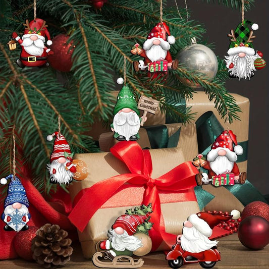 24pcs Colorful Santa Claus Hanging Decoration Pendant For Outdoor Party