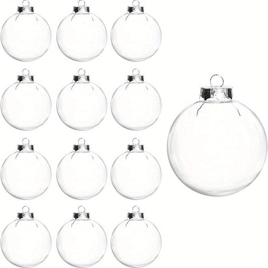 12pcs Transparent Plastic Christmas Ball Ornaments