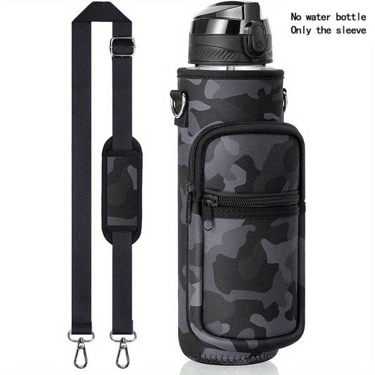 Insulated Water Bottle Carrier Sleeve Bag with Strap and Pockets