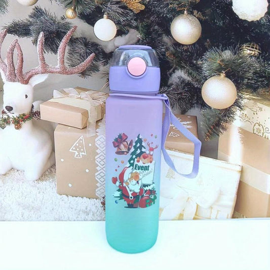 Christmas Sports Water Bottle Gradient Water Cups Portable Travel Water Bottles