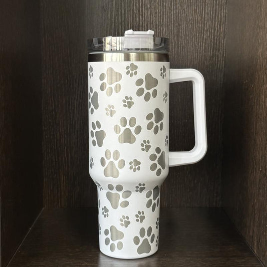 Stainless Steel Tumbler 40oz Cat Paw Pattern Insulated Coffee Mug
