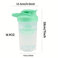 Protein Shaker Bottle 16.9oz Leak Proof Blender Bottle Fitness Milkshake