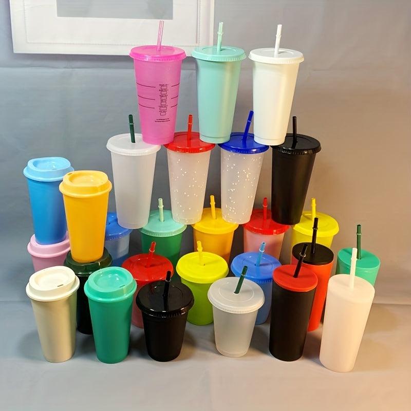 Temperature Sensitive Tumbler With Lid And Straw