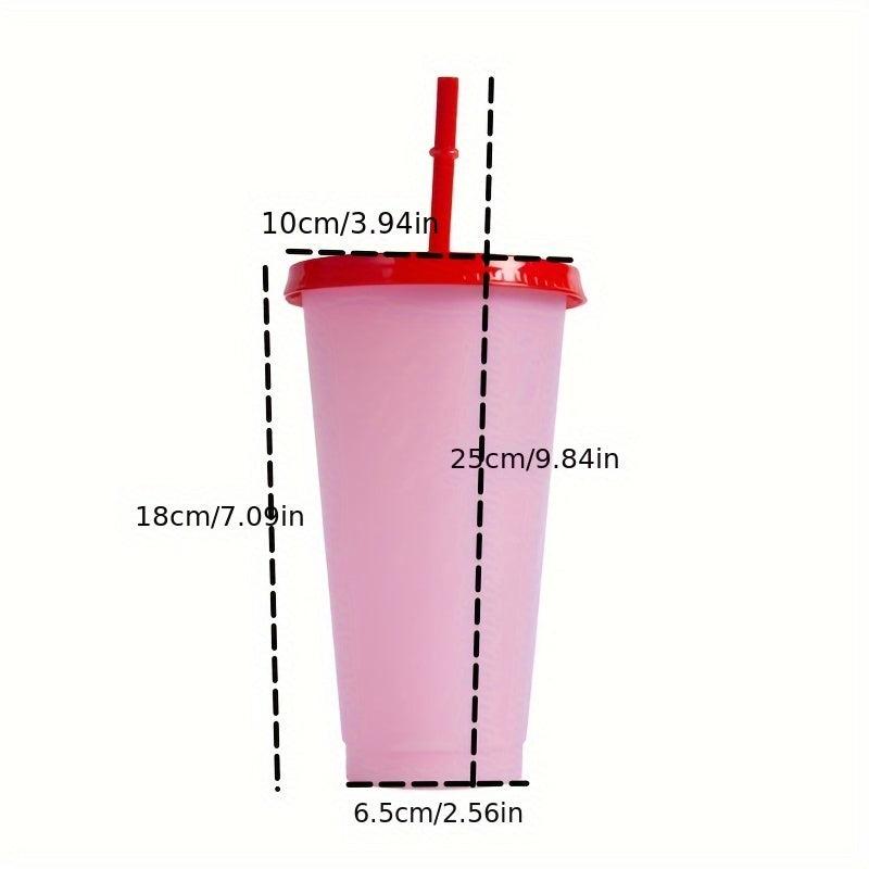 Temperature Sensitive Tumbler With Lid And Straw