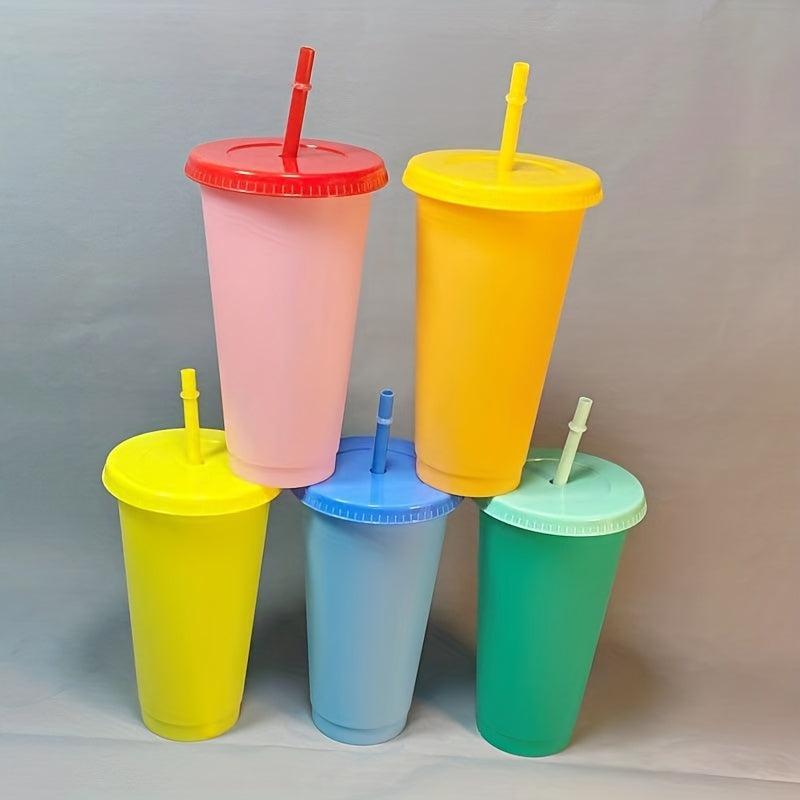Temperature Sensitive Tumbler With Lid And Straw