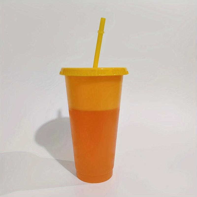 Temperature Sensitive Tumbler With Lid And Straw