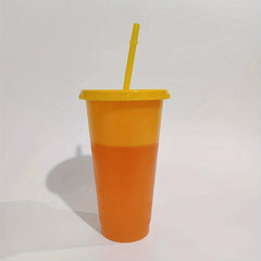 Temperature Sensitive Tumbler With Lid And Straw
