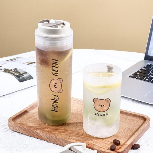 350ml 500ml Transparent Plastic Water Bottles with Cartoon Design