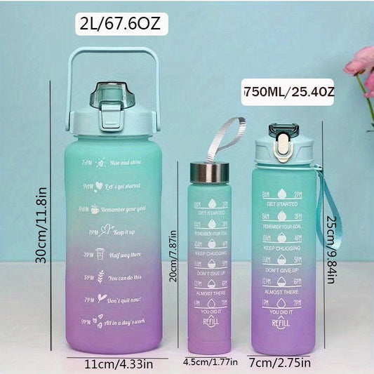 Gradient Sports Water Bottle Set With Straw