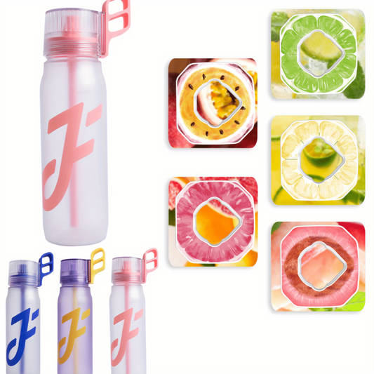 650ml Water Bottle with Straw, 5 Flavors Pods, BPA-Free