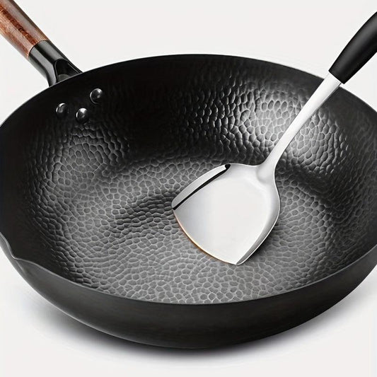 32cm Cast Iron Wok Flat Bottom Cookware for All Stoves