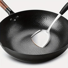 32cm Cast Iron Wok Flat Bottom Cookware for All Stoves