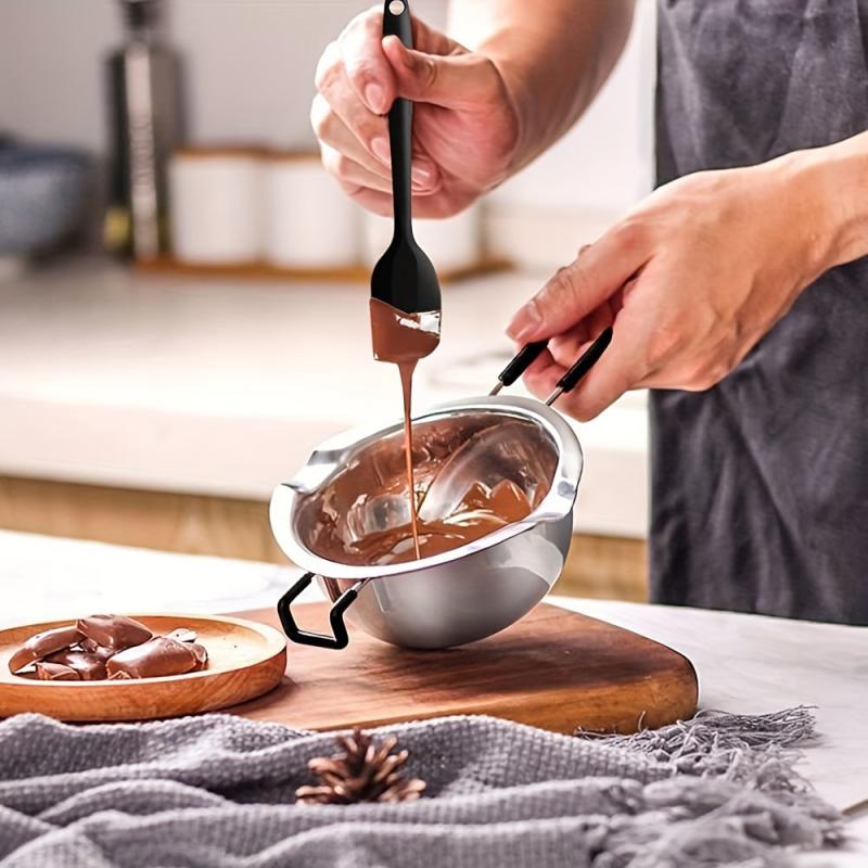 Stainless Steel Double Boiler Pot Set 600ml & 1600ml with Spatula