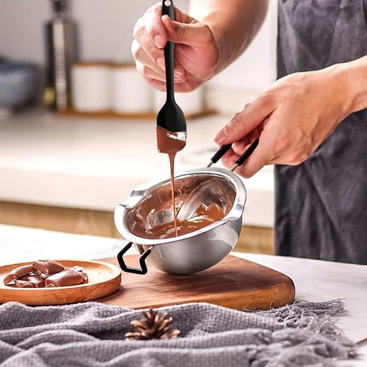 Stainless Steel Double Boiler Pot Set 600ml & 1600ml with Spatula