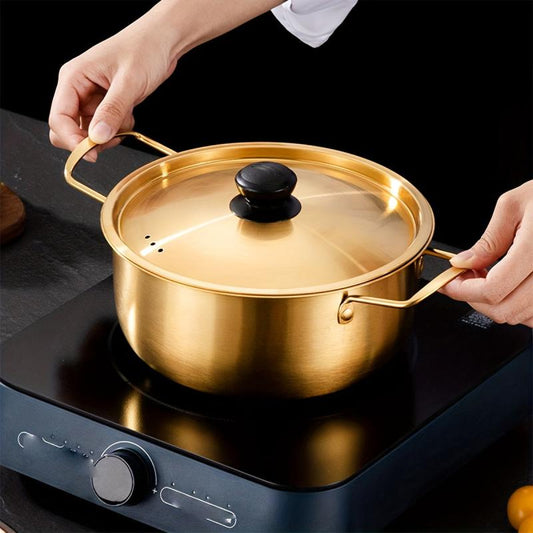 Ramen Noodle Pot With Lid 18cm Double Handle Cookware