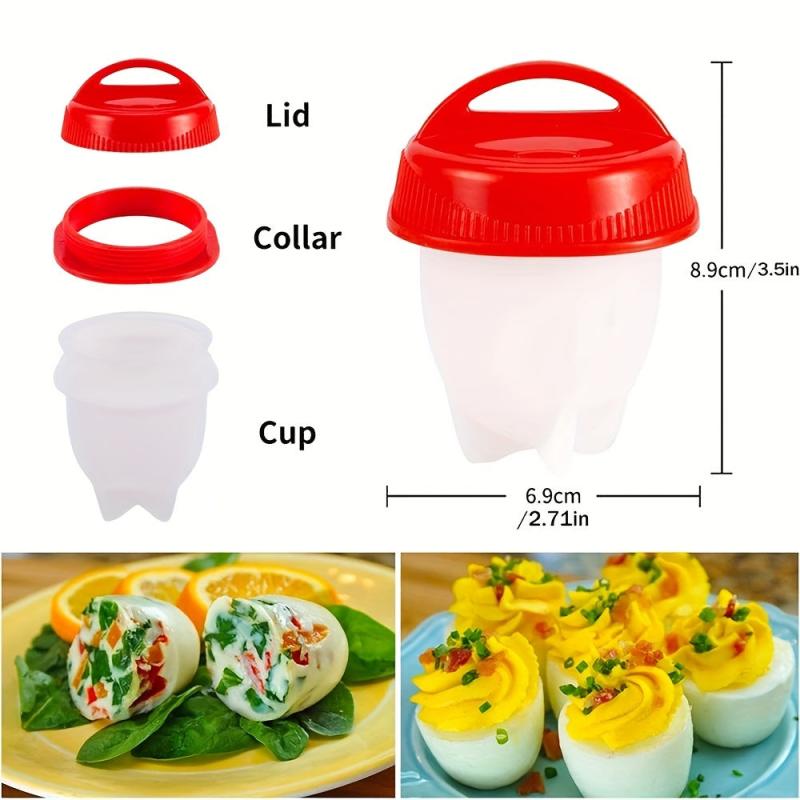 6pcs Mini Non Stick Silicone Egg Cup Steamer Microwave Egg Boiler