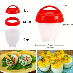 6pcs Mini Non Stick Silicone Egg Cup Steamer Microwave Egg Boiler