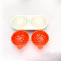 Microwave Egg Poacher 2 Eggs Silicone Non Stick Cooker Draining Egg Boiler