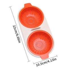 Microwave Egg Poacher 2 Eggs Silicone Non Stick Cooker Draining Egg Boiler