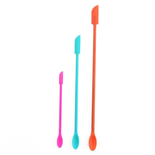3pcs Mini Silicone Spatula Scraper Spoon Set for Makeup Beauty Cosmetic Jar