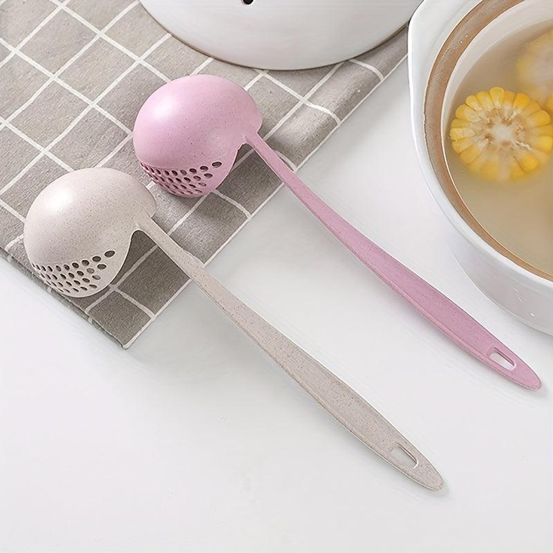 Long Handle Soup Spoon With Filter Strainer 2 In 1 Cooking Colander