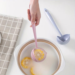 Long Handle Soup Spoon With Filter Strainer 2 In 1 Cooking Colander