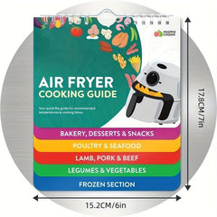 1pc Air Fryer Cheat Sheet Magnets Cooking Guide Set