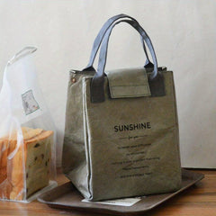 Waterproof Paper Bento Bag Insulated Lunch Box Handbag