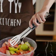 Stainless Steel Food Tongs Non Slip Meat Salad Bread Serving Clip Barbecue Grill