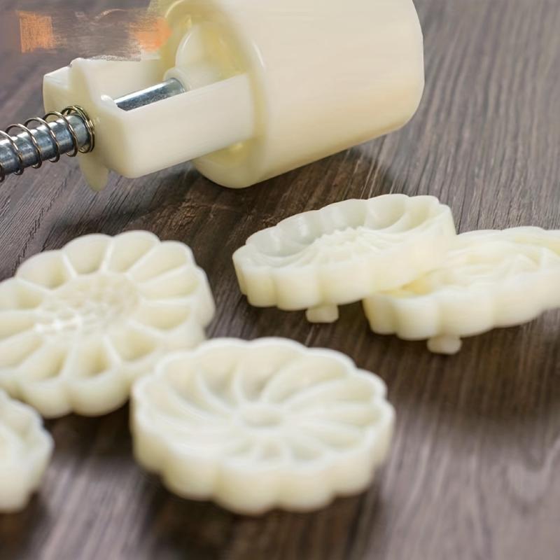 Moon Cake Mold 25-50g With 4-8 Stamp DIY Hand Press Cookie Stamps