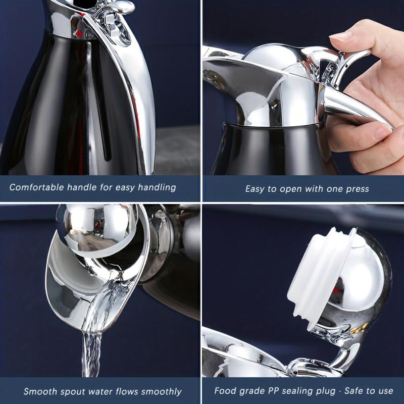 304 Stainless Steel Hot and Cold Vacuum Coffee Pot, European Style