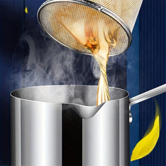 Japanese Tempura Frying Pot Stainless Steel with Strainer Basket