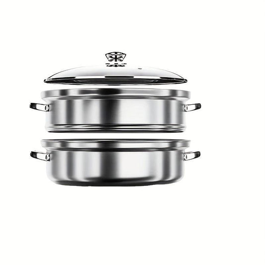 Stainless Steel 3 Tier Steamer Pot With Lid