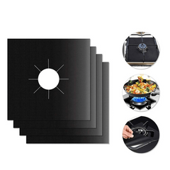 4pcs Teflon Gas Cooker Protection Pad - Washable Anti-fouling Pad
