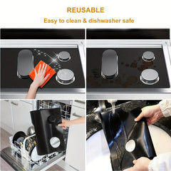 2pcs Gas Stove Mat Heat Resistant Gas Top Liner Oven Liners Mat Bib Liners