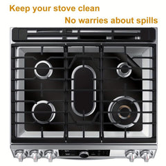 2pcs Gas Stove Mat Heat Resistant Gas Top Liner Oven Liners Mat Bib Liners