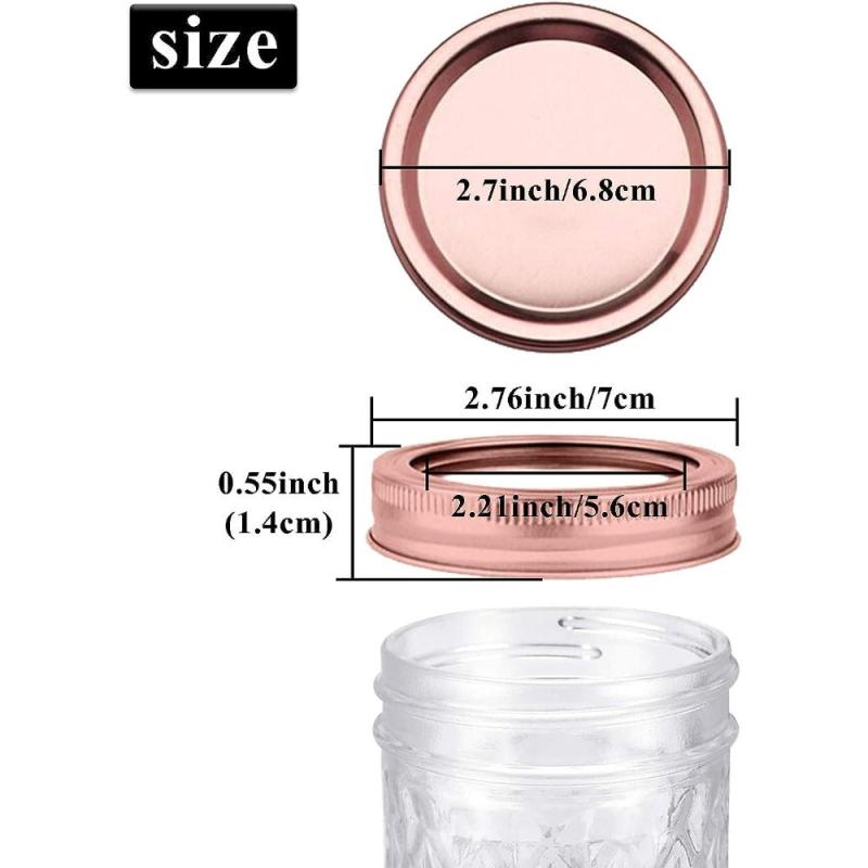 24 Pcs Split Type Leak Proof Mason Jar Lids & Rings - Stainless Steel