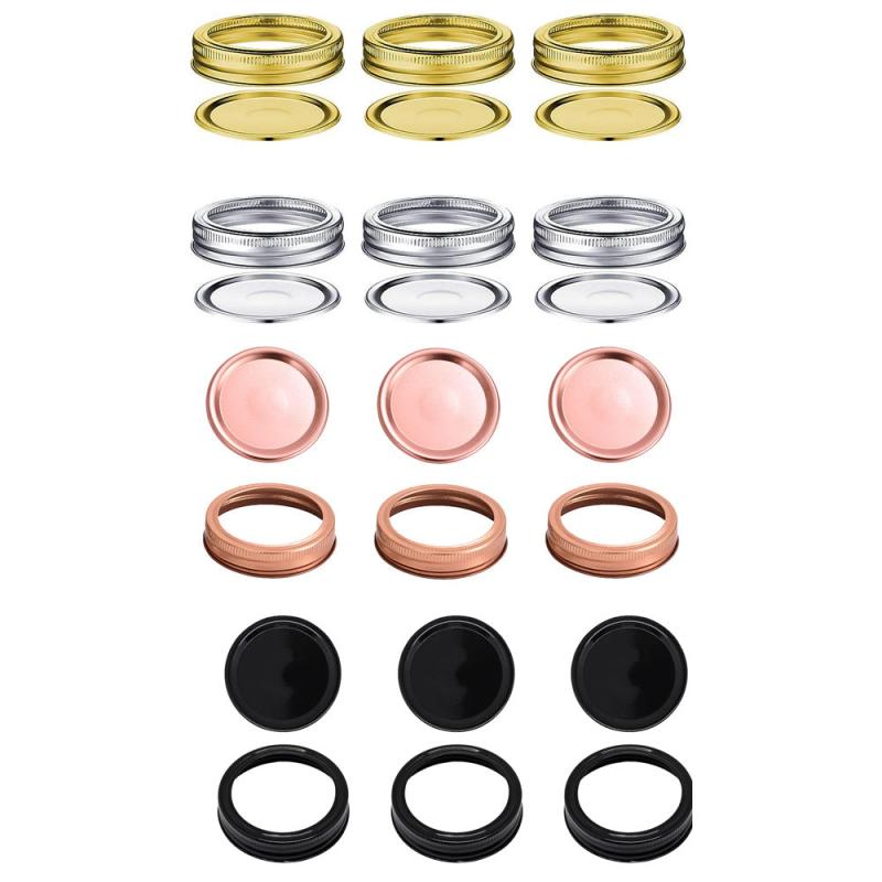 24 Pcs Split Type Leak Proof Mason Jar Lids & Rings - Stainless Steel