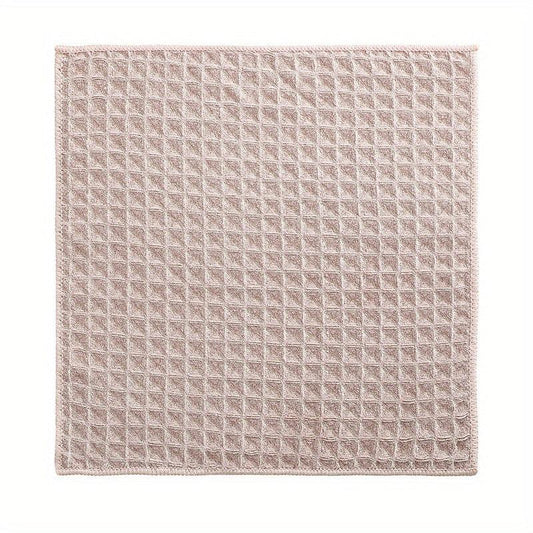 4pcs Waffle Square Plaid Dish Cloths - Soft & Quick Dry Kitchen Cleaning Rags