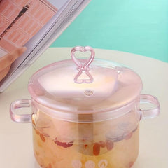 Glass Saucepan With Cover Heat resistant Glass Stovetop Pot And Pan With Lid