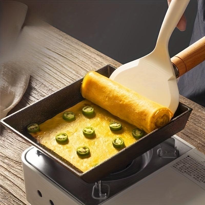Japanese Style Cast Iron Omelette Pan 18x15 - Rectangular Small Frying Pan