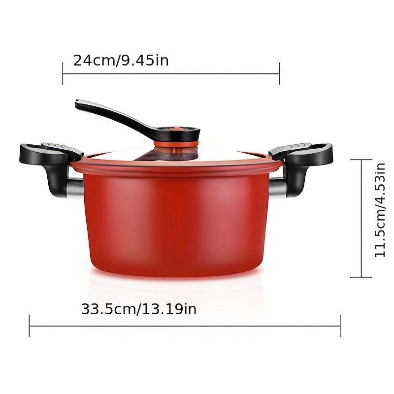 3.5L Micro Pressure Cooker Non-Stick Soup Pot for Gas Stove & Induction Cooker