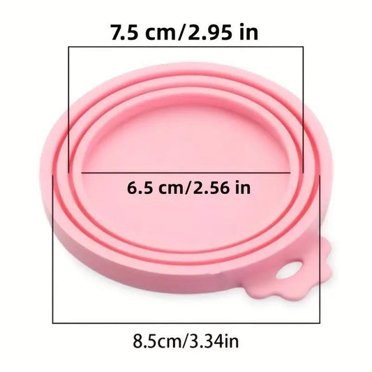 3pcs Silicone Pet Food Can Lid for Standard Size Cans
