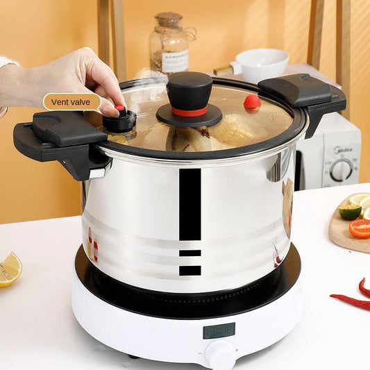 Stainless Steel Micro Pressure Cooker Lock Cover Induction Cooking Pot