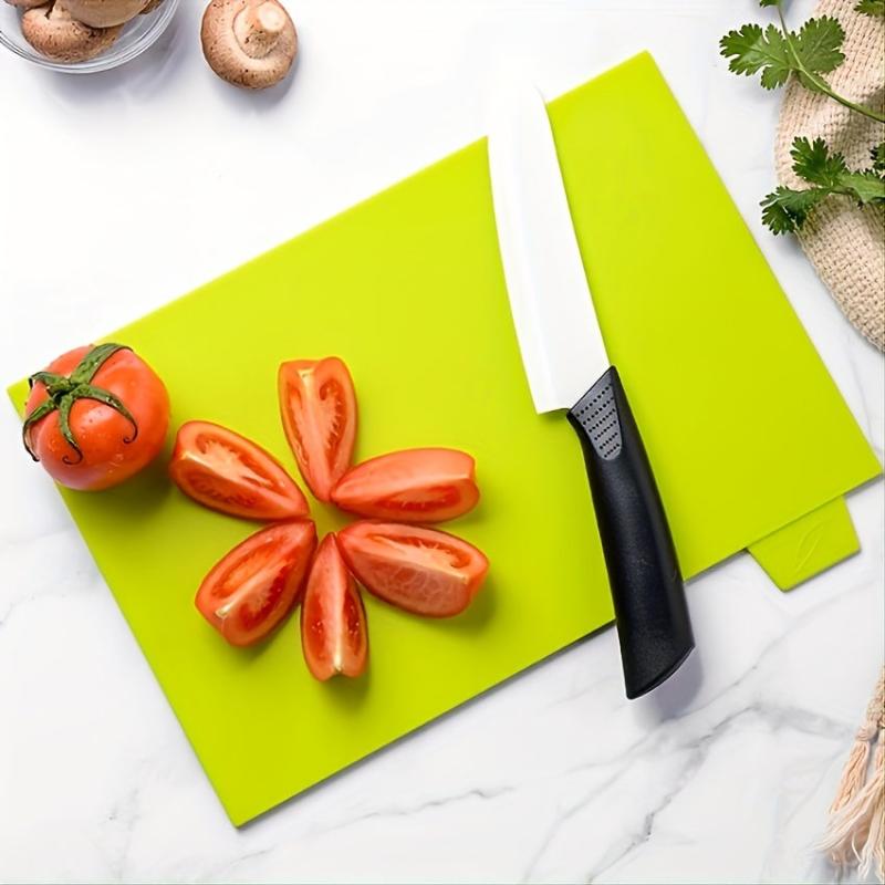 4pcs Flexible Plastic Cutting Board Mats Food Icons Non-slip Kitchen Supplies