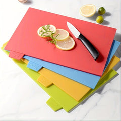 4pcs Flexible Plastic Cutting Board Mats Food Icons Non-slip Kitchen Supplies