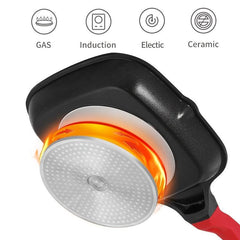 Square Grill Pan 9.45'' Pre-Seasoned Skillet for Grilling, Frying, Sauteing